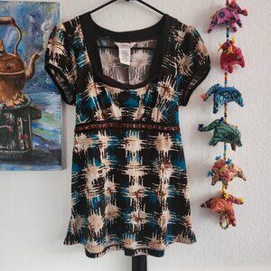 Y2K Vintage Cinched Waist Beaded Top